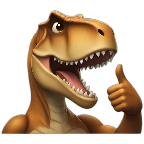 T-Rex with Batman mask thumbs up emoji