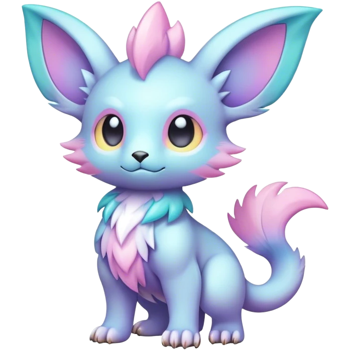 Cute cool colorful pastel nebula fantasy animal hybrid Fakemon full body  emoji