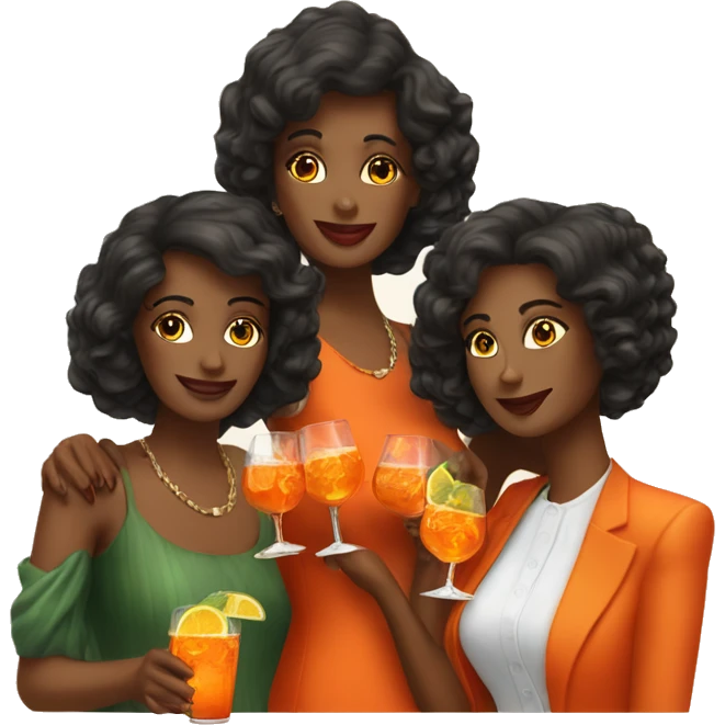 Three ladys drinking aperol spritz emoji