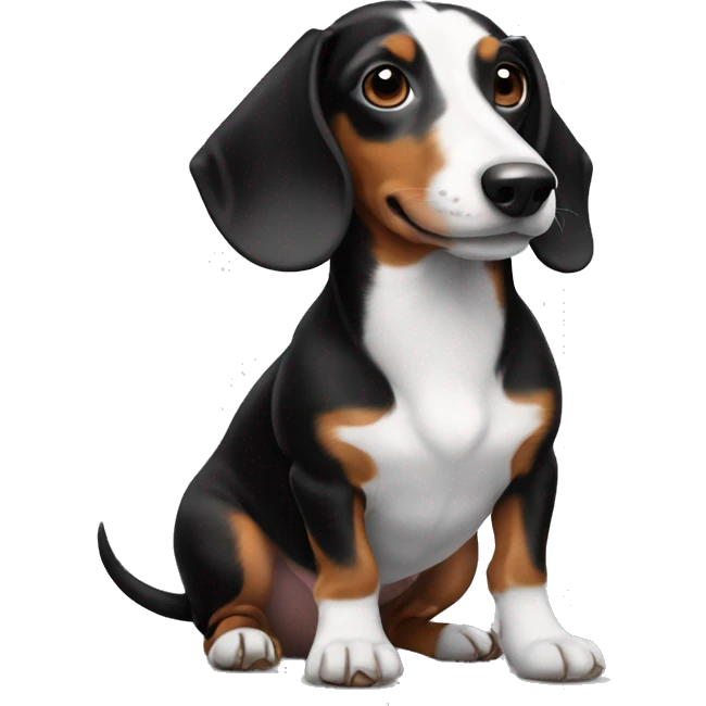 Black and white dachshund emoji