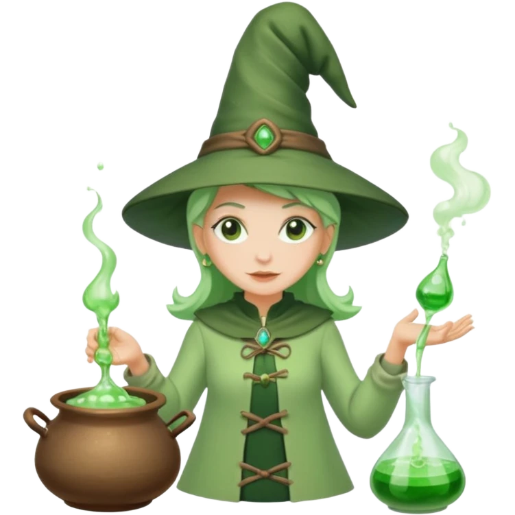 green witch cooking potion emoji