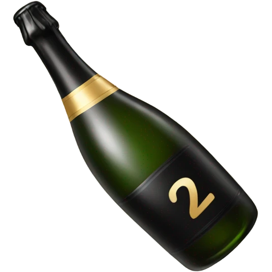 25 Black champagne bottle  emoji