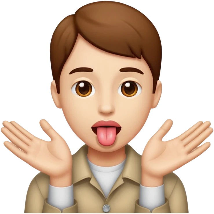 tounge out with hands on the side  emoji
