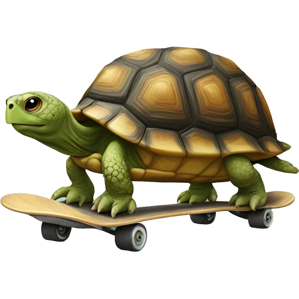 Tortoise skateboarding emoji