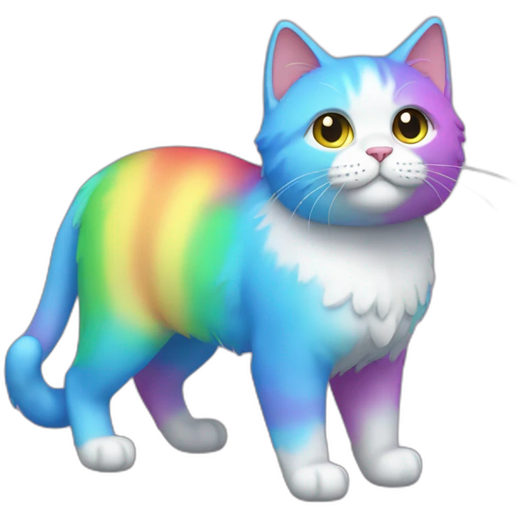 Rainbow Cat Full Body emoji