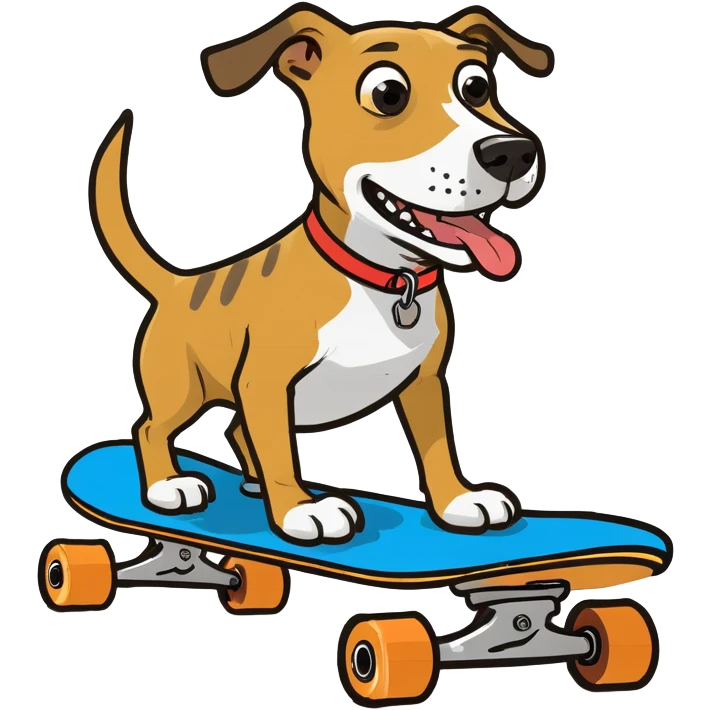 Dog ona skateboard emoji