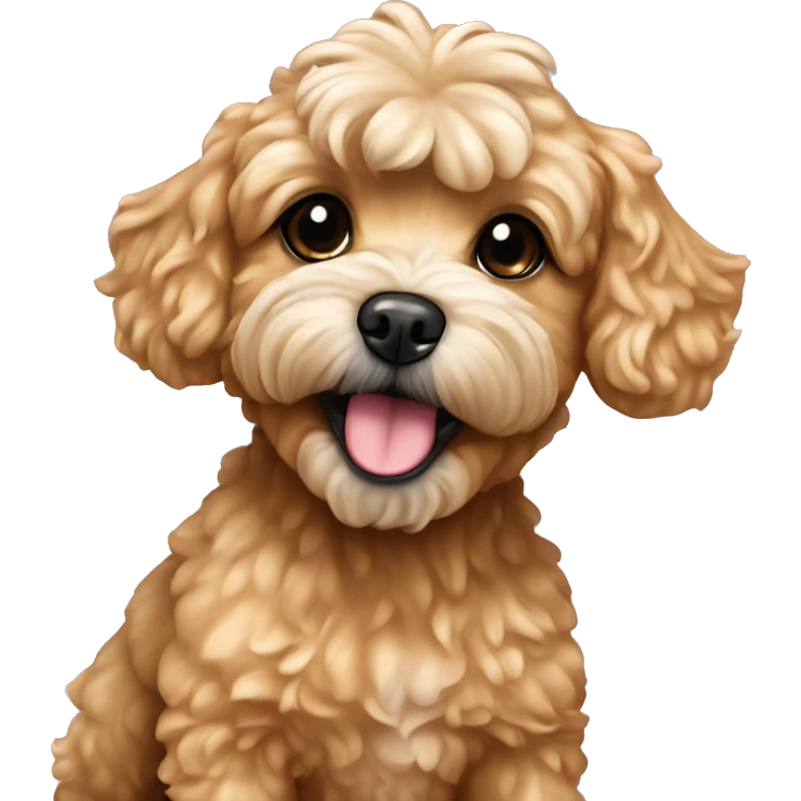 Caramel maltipoo is taking a shower  emoji
