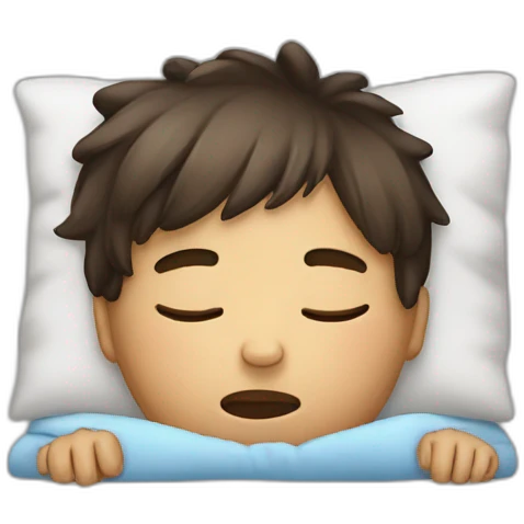 sick little boy asleep emoji