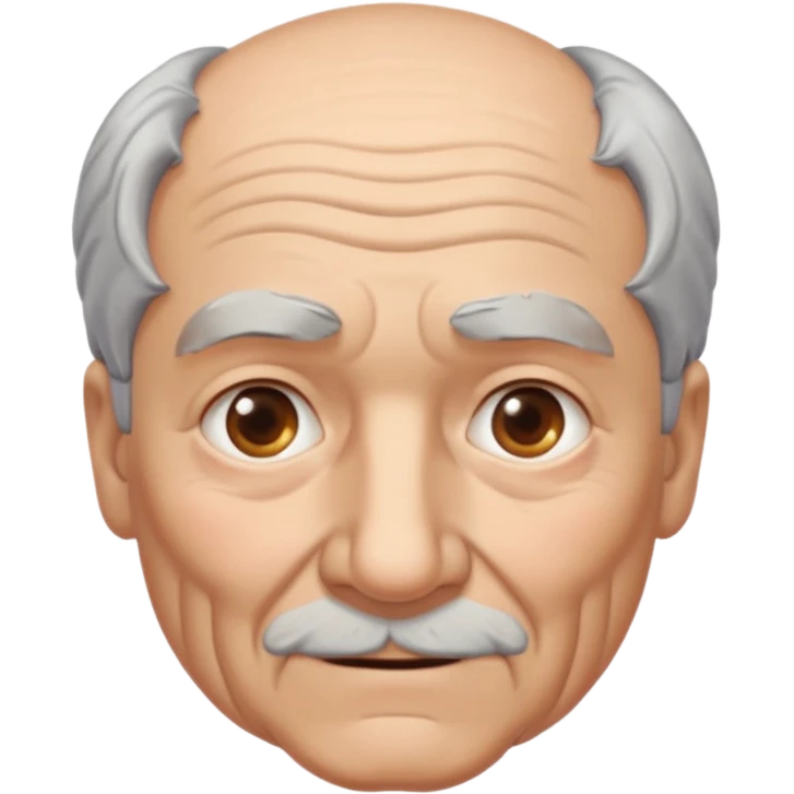 gray metal painted grandpa emoji