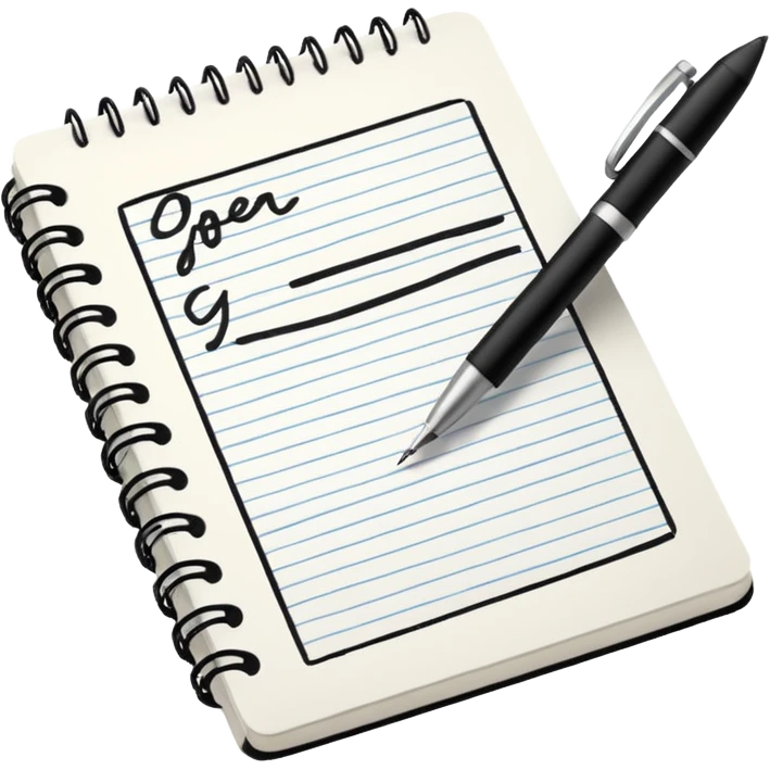 notebook with pe*n scripts  emoji