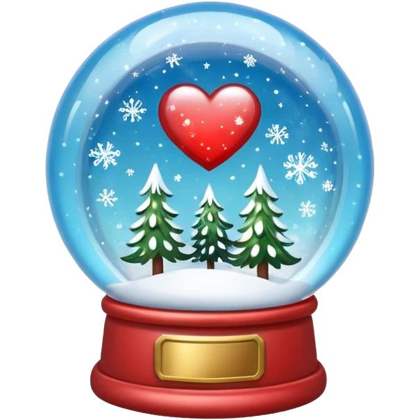 Heart-shaped snow globe emoji