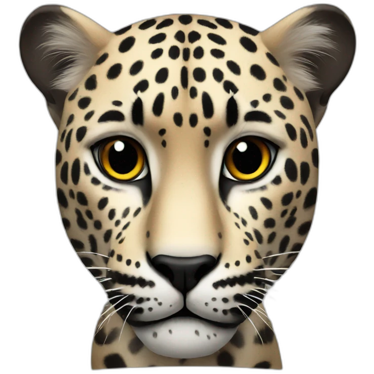 A TOK emoji of a black jaguar, white background emoji