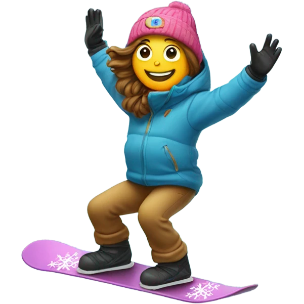 A cross snowboarding emoji
