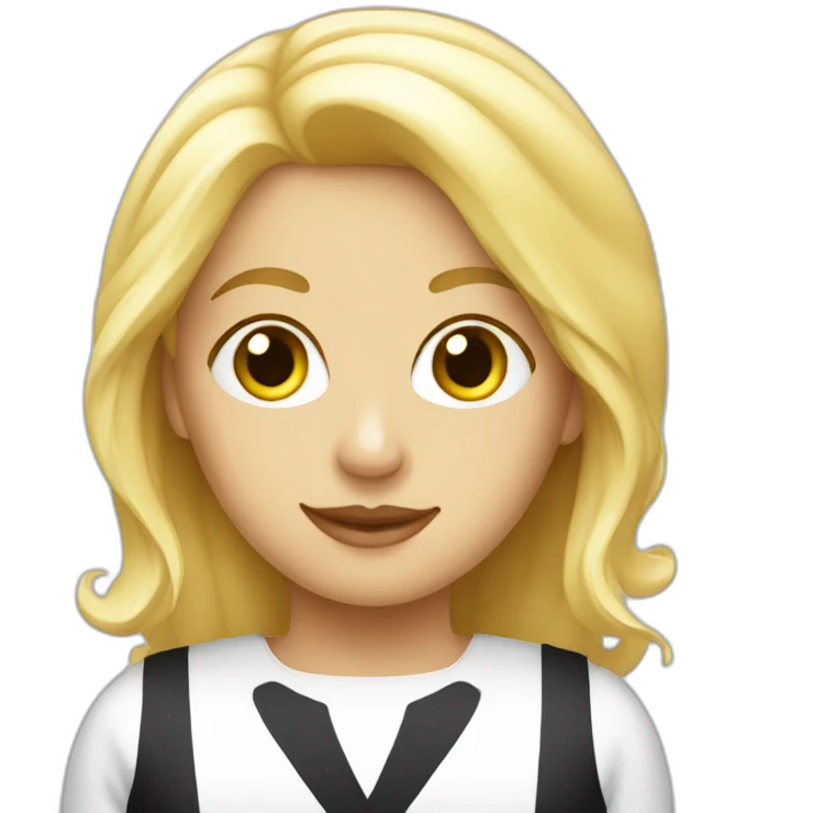 Blonde lady with waiter dress emoji
