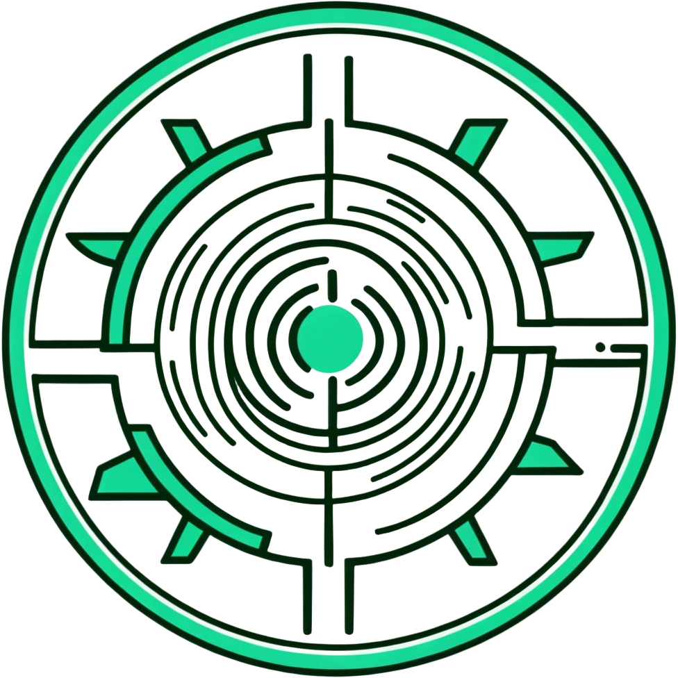 Maya sun symbol - positive news, precise geometric design, ONLY white and deep green colors, no other colors, flat hieroglyphic style, mail theme emoji