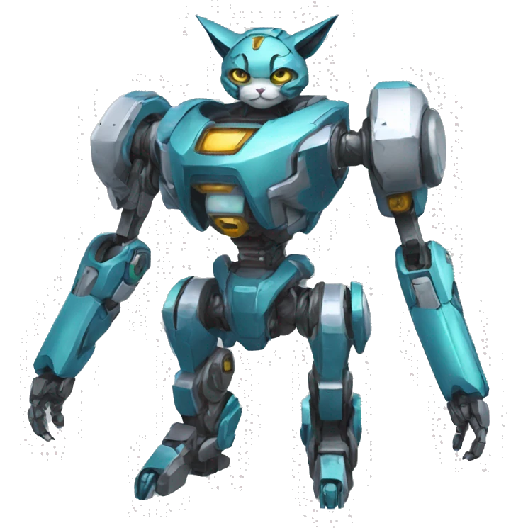 Futuristic mechanical medabot-cat-mecha emoji
