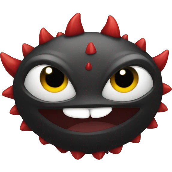 Dragón negro de ojos rojos emoji