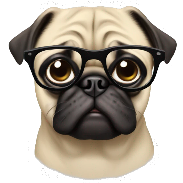 Pug with glasses emoji