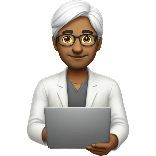 indian man using laptop without spectacles  emoji