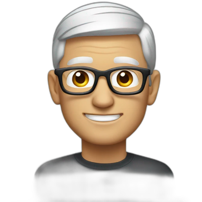 tim cook with a macbook pro emoji