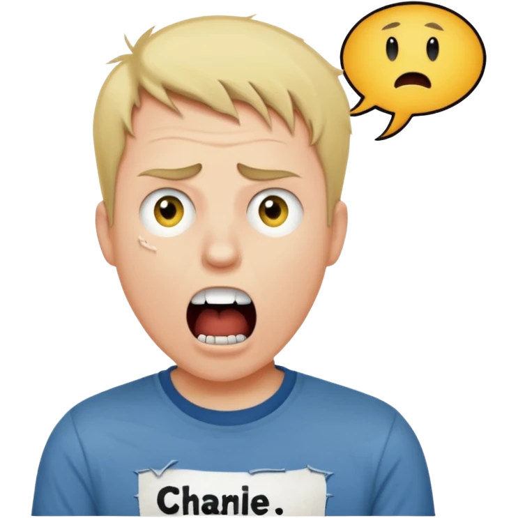 someone screaming charlie charlie kirky in a text bubble emoji