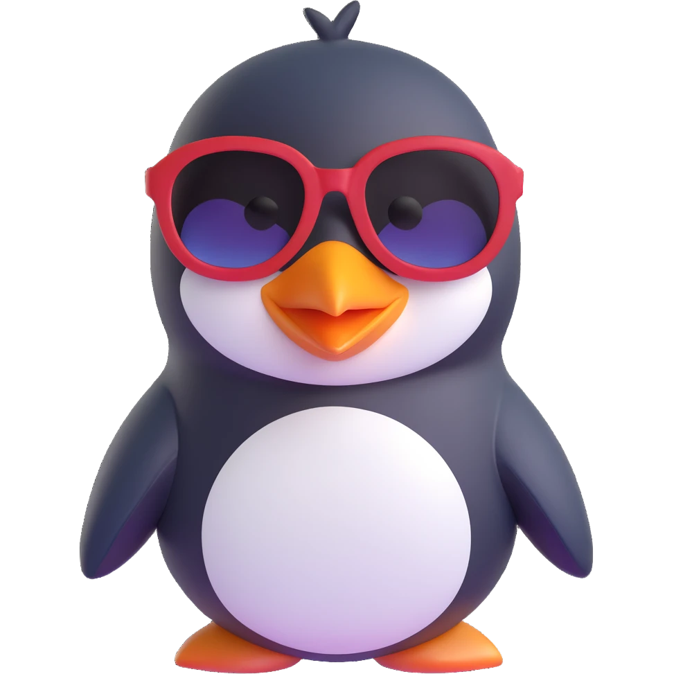 An Penguin with Sunglasses emoji