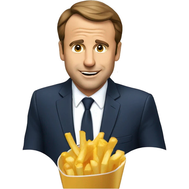 Macron qui mange des frites emoji