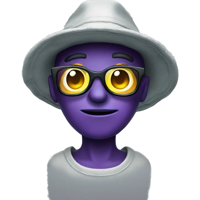 Alien with glasses and bucket hat emoji