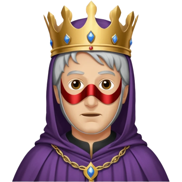 King Baldwin IV of Jerusalem wearing a metal mask and royal robes emoji