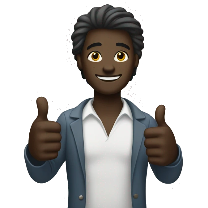 dark skin guy with mullet shows thumbs up emoji