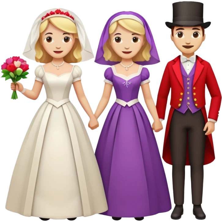 marriage low poly historical WHITE PEOPL emoji