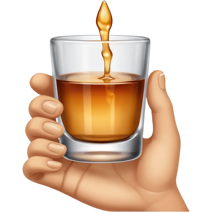a hand holding a small shot glass emoji