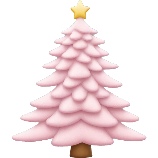 pastel pink christmas tree emoji