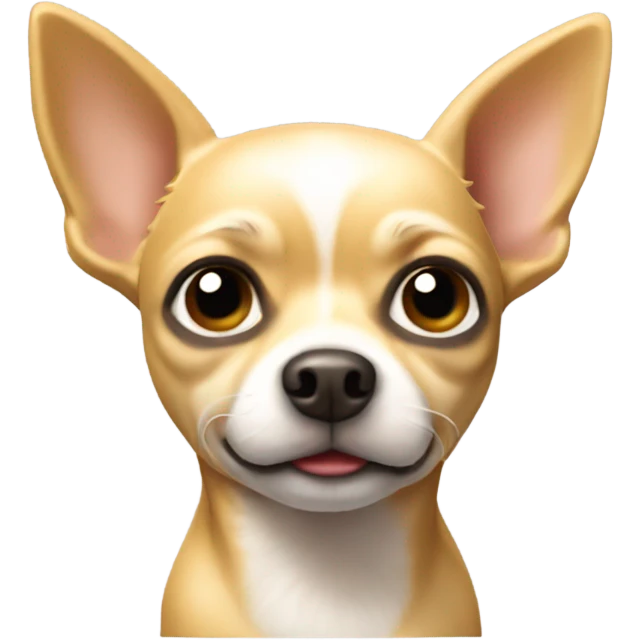 blonde chihuahua emoji., in the distinct 3D iOS style emoji style, transparent background. emoji