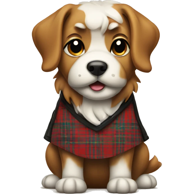 Dog wearing Tartan kilt emoji