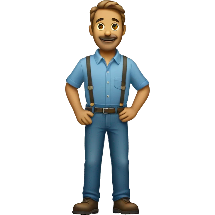 tall blue collar man  emoji