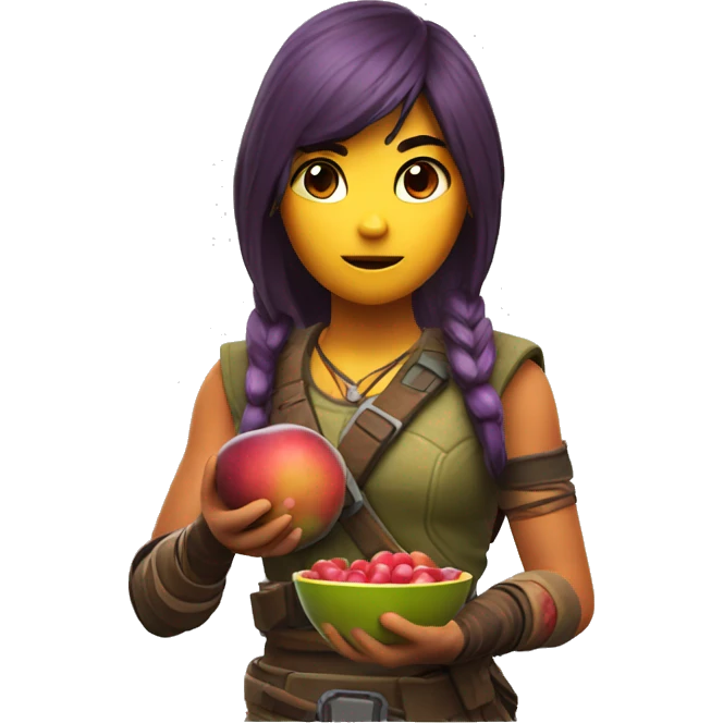 Renegade raider eating plum emoji