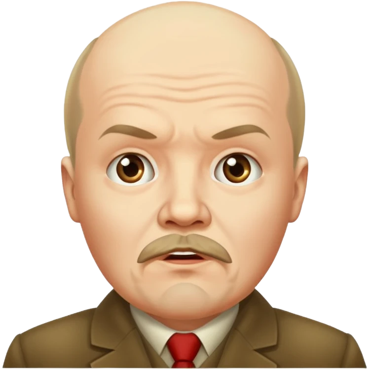 Photorealistic surprised Lenin emoji