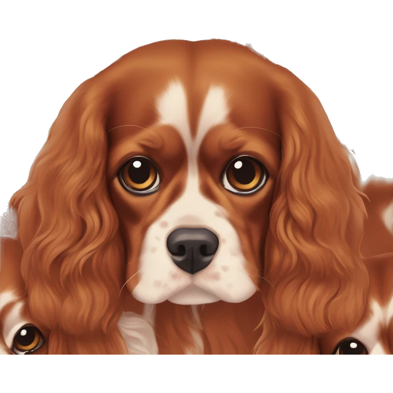 Ruby colored cavalier King Charles spaniel emoji