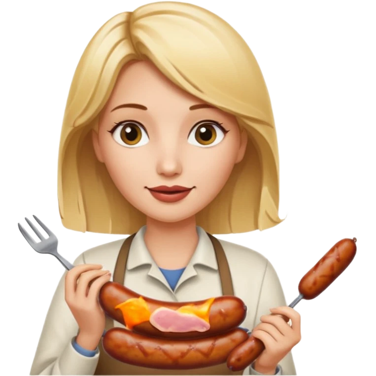 Naked blonde holding weiner emoji