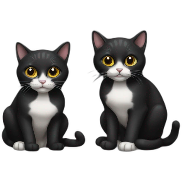 two cat black emoji