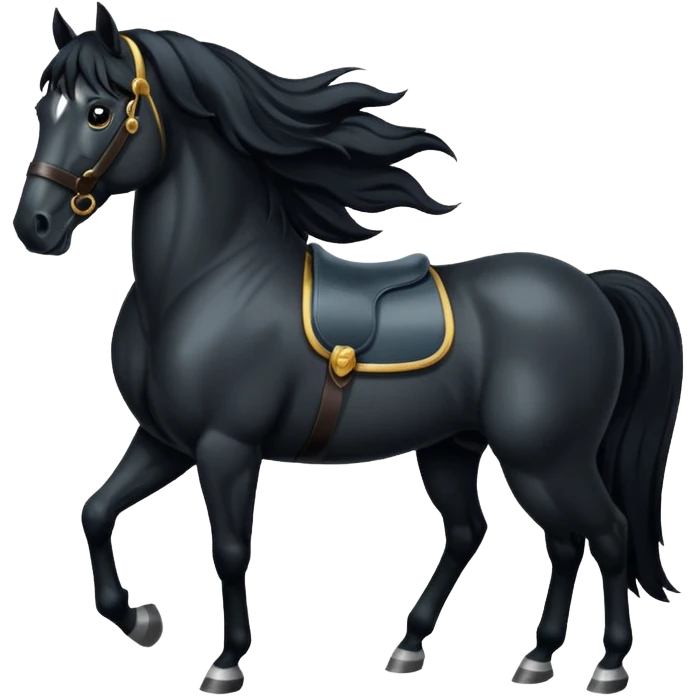 Black freesian horse with kind eyes emoji