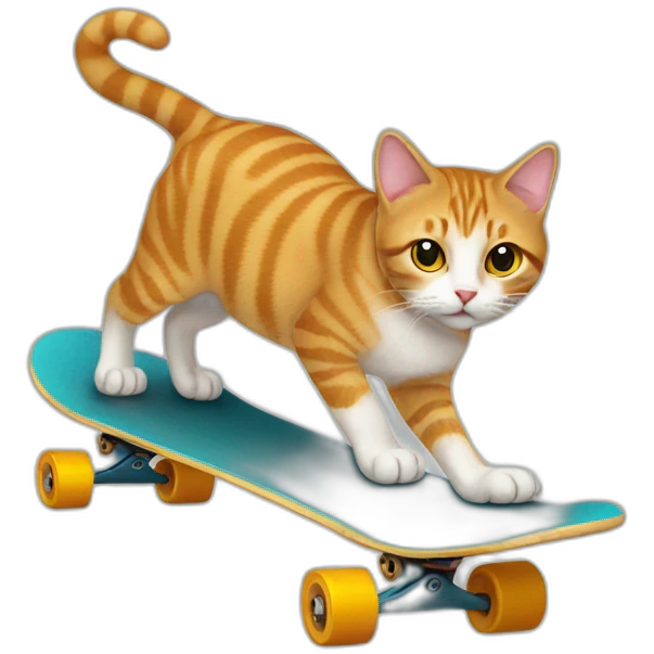 cat on skateboard emoji