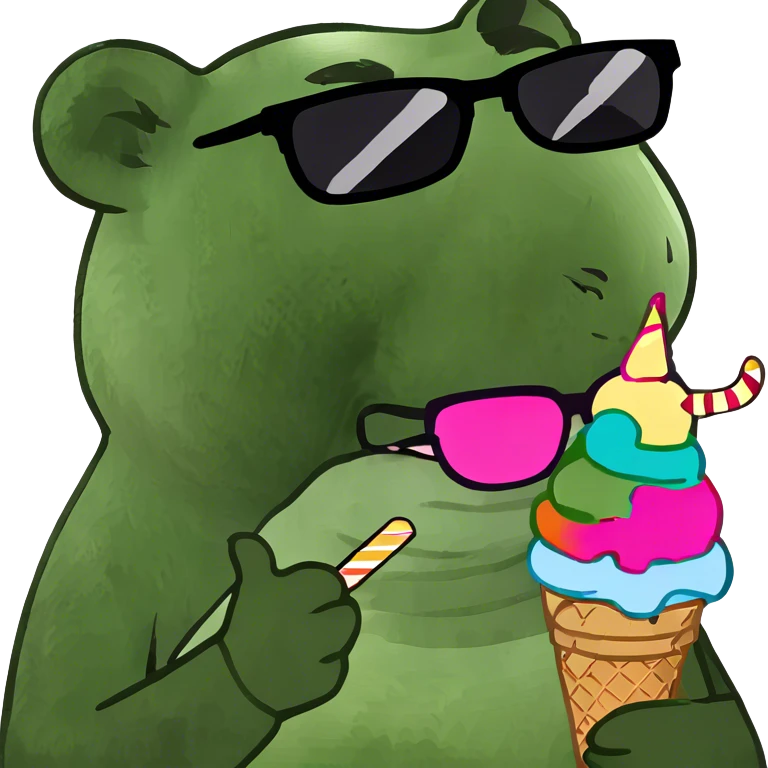 Panda eating ice فcream emoji