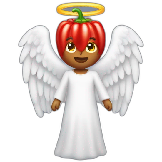 A spicy pepper wearing an angel halo. Not an angel. A pepper wearing a halo. emoji