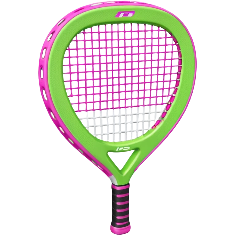 green padel racquet with pink P in the middle emoji