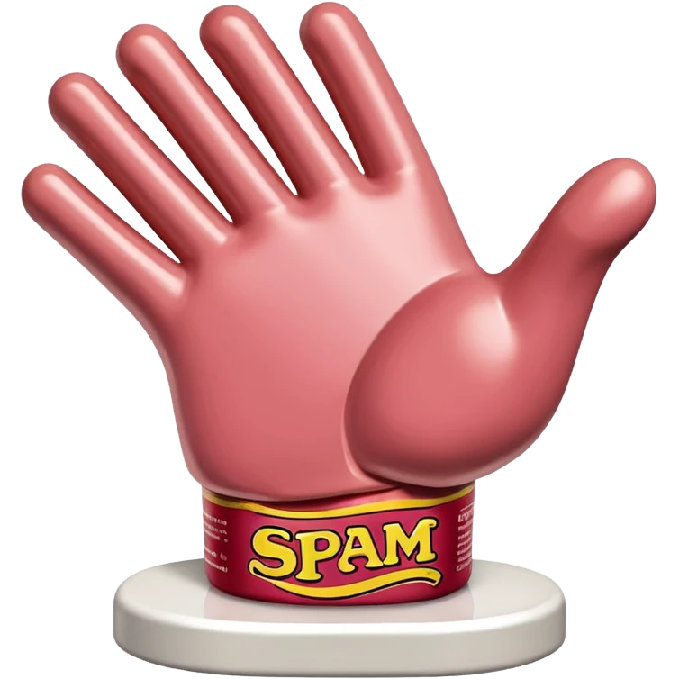 Jeff Koons style spam meat hand sculpture  emoji