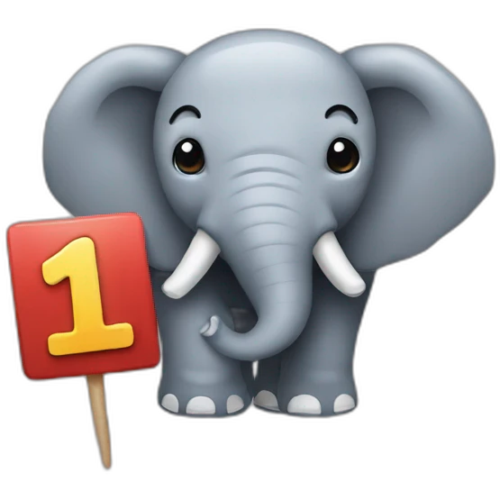 Sign that says #1 Fan with an Elephant emoji