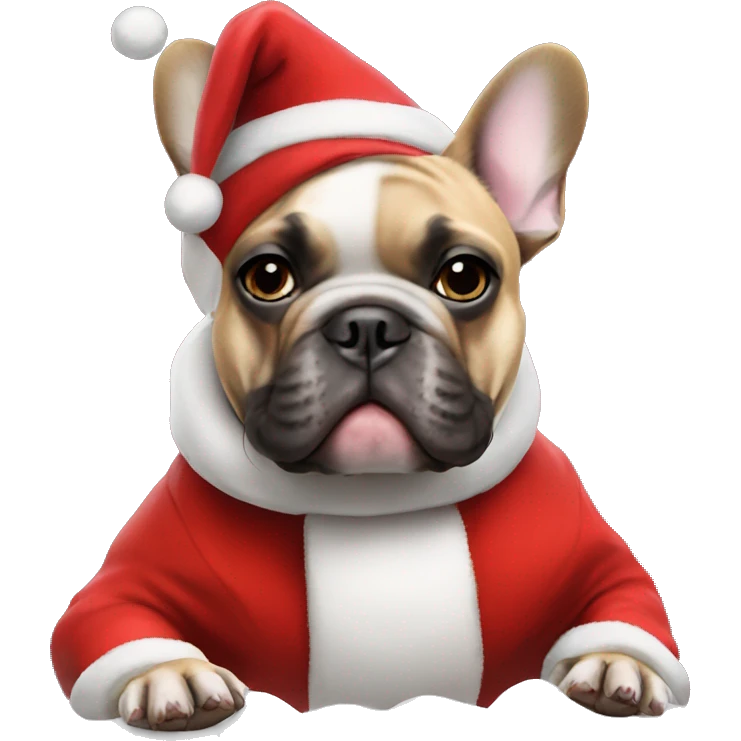 French bulldog in Santa costume emoji