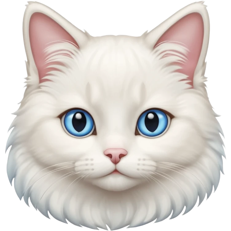 Cute White Ragdoll Cat With Blue Eyes emoji